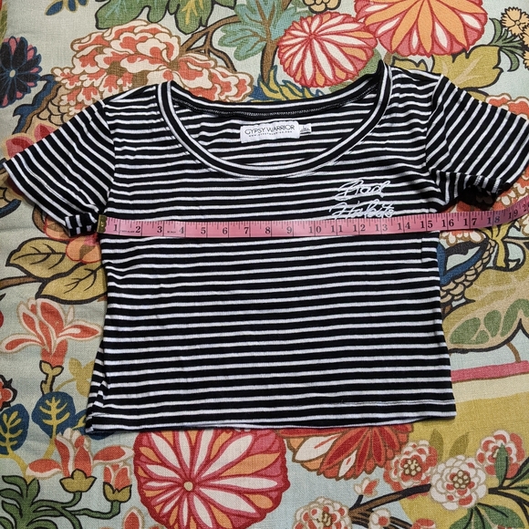 "Bad Habits" striped cop top - Picture 2 of 2